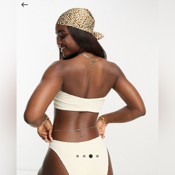 ASOS- Miss Selfridge Crinkle Cream Swim- ONE SIZE - Picture 4 of 8